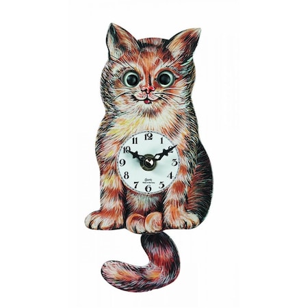 River City Cuckoo Butters the Cat - Moving Eyes Cat Clock with Tail Pendulum CAT-06Q